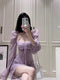 Bubble Sleeve Square Collar Dress
