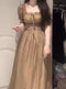 Vintage Chiffon Square Neck Fairy Dress