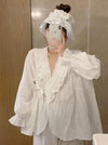 French White Sleepwear Set (Hair Accessories Included)