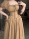 Vintage Chiffon Square Neck Fairy Dress