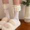 Cream Puffy Socks