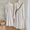V Neck Fleece Lined Lace Dress