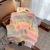 Rainbow Gradient Striped Sweater