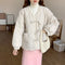 Sweet V Neck Quilted Coat