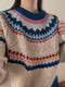 Fair Isle Knit Pullover Top