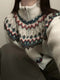 Vintage Fair Isle Knit Zipped Top