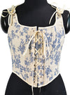 Vintage Print Corset Bustier