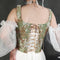 Retro Lace Up Jacquard Corset Bustier