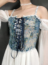 Vintage Jacquard Lace Up Vest