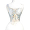 Delicate Satin Embroidered Lace Up Bustier